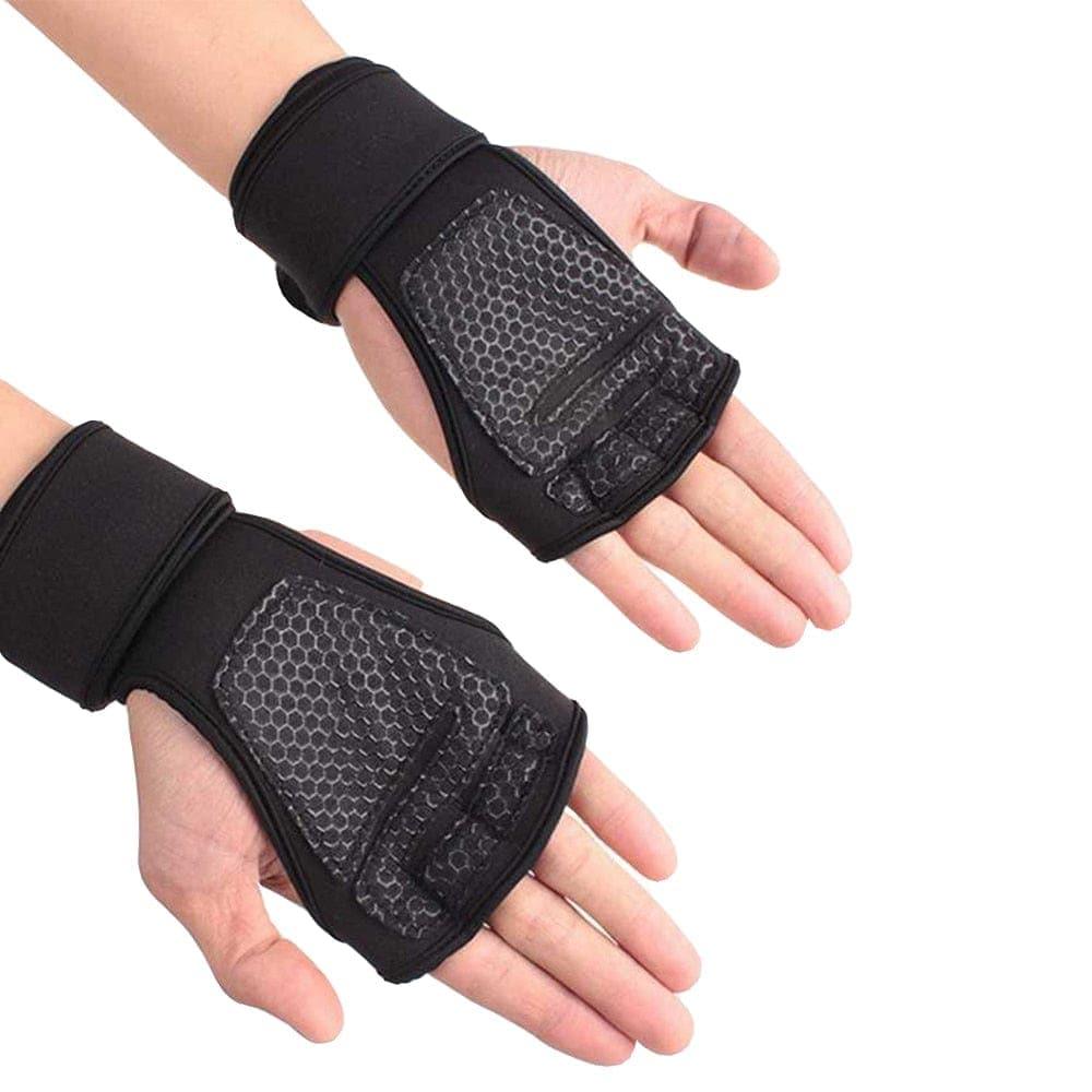 New 1 Pair Weight Lifting Training Gloves Women Men Fitness Sports Body Building Gymnastics Grips Gym Hand Palm Protector Gloves - Ammpoure Wellbeing