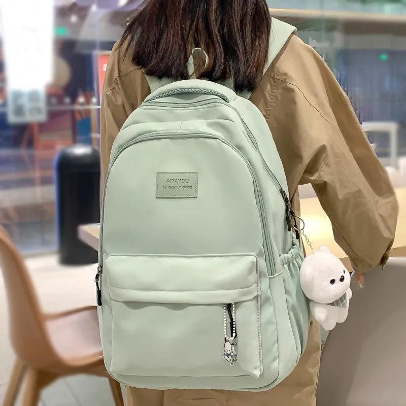 New Female Fashion Lady High Capacity Waterproof College Backpack Trendy Women Laptop School Bags Cute Girl Travel Book Bag Cool - Ammpoure Wellbeing