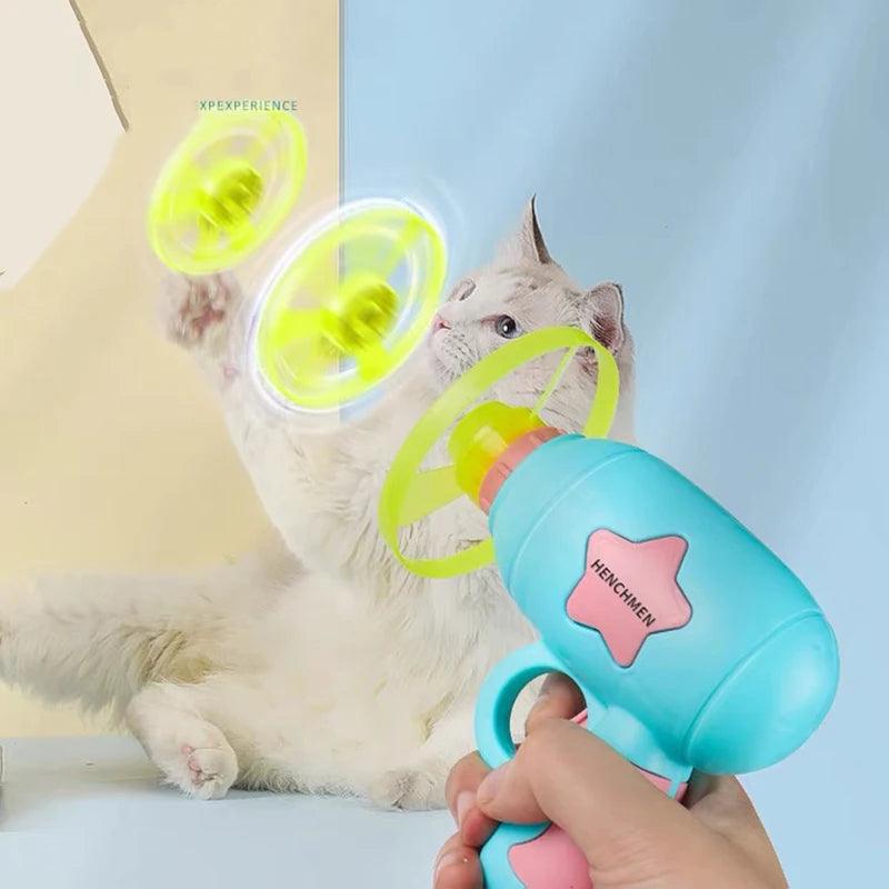 New Funny Cat Toy Interactive Play Pet Training Toy Mini Flying Disc Windmill Catapult Pet Toys Cat Dog Chewing Playing Supplies - Ammpoure Wellbeing