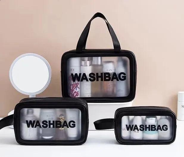 New portable makeup bag Large capacity portable travel storage toiletry bag Waterproof transparent cosmetics storage bag - Ammpoure Wellbeing