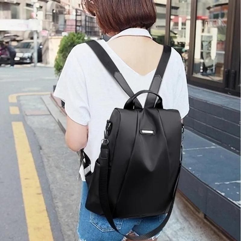 New Women's Multifunction Backpack Casual Nylon Solid Color School Bag For Girls Fashion Detachable Strap Travel Shoulder Bag - Ammpoure Wellbeing