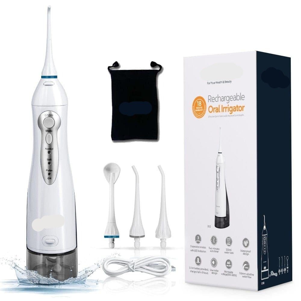 Oral Irrigator USB Rechargeable Dental Water Flosser Portable 300ML - Ammpoure Wellbeing