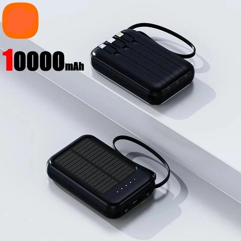 Original Power Bank 50000mAh Solar Charging Compact Portable Built - in Cable Power Bank - Ammpoure Wellbeing