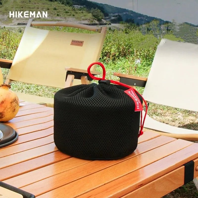 Outdoor Camping Pot Storage Bag Portable Picnic Cookware Storage Bag Sandwich Mesh Drawstring Pocket - Ammpoure Wellbeing