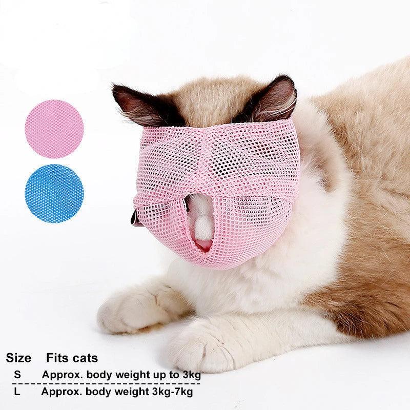 Pet Cats Anti Bite Muzzles Breathable Mesh Cat Travel Tool Bath Beauty Grooming Supplies Cat Bathing Bag Pet Cat Muzzle Procucts - Ammpoure Wellbeing