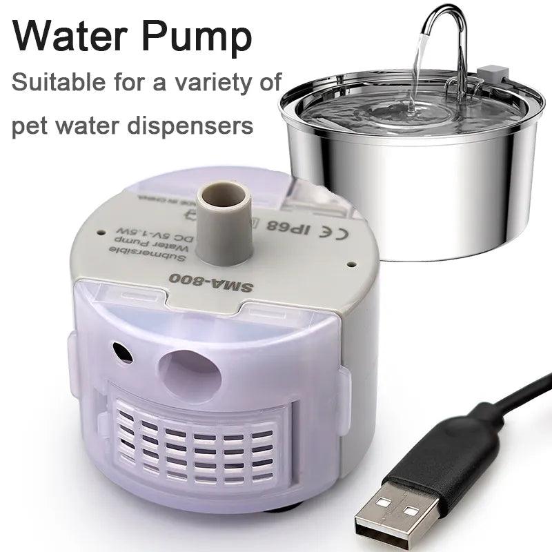 Pet Fountain Motor Submersible Pump Cat Water Drinker SMA - 800 USB Water Pump Cats Fountain Accessories Mute DC 5V/1A Water Pump - Ammpoure Wellbeing