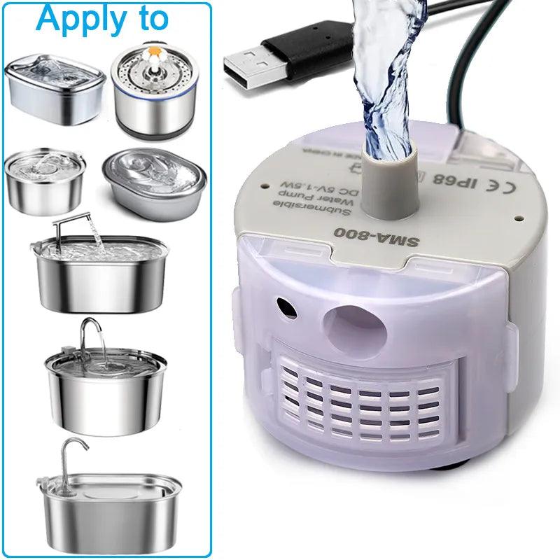 Pet Fountain Motor Submersible Pump Cat Water Drinker SMA - 800 USB Water Pump Cats Fountain Accessories Mute DC 5V/1A Water Pump - Ammpoure Wellbeing