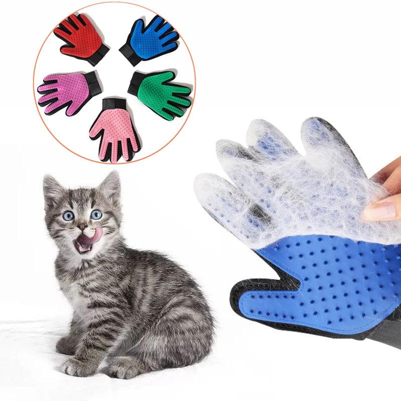 Pet Glove Cat Grooming Glove Cat Hair Deshedding Brush Gloves Dog Comb for Cats Bath Hair Remover Clean Massage Brush For Animal - Ammpoure Wellbeing