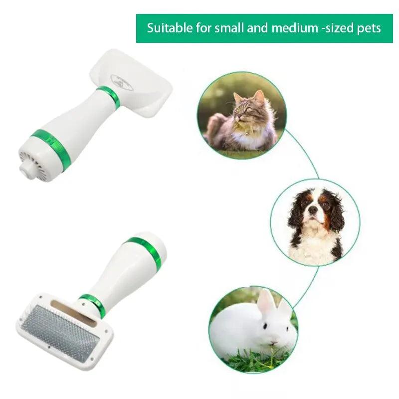 Pet Hair Dryer 2 with Slicker Brush Grooming for Cat and Dog Brush Professional Home Grooming Furry Drying Portable Dog Blower - Ammpoure Wellbeing