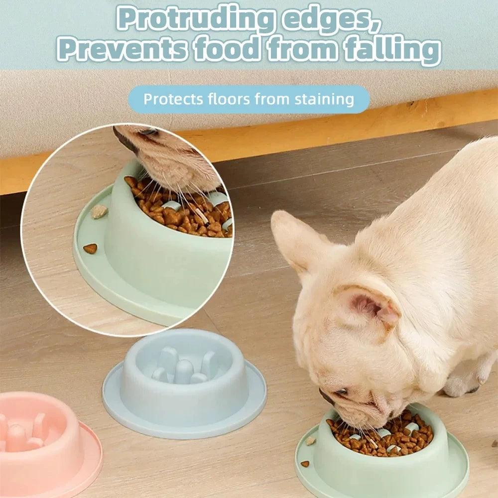 Pet Slow Food Bowl Dog Anti Suffocation Bowl Slow Food Plastic Puppy Cat Bowl Anti Swallow Plate Healthy Feeding Food Supplies - Ammpoure Wellbeing