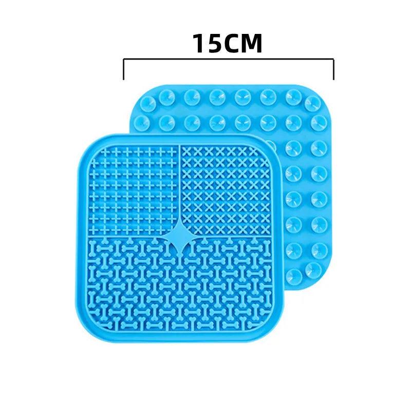 Pet Supplies Dog Cat Lick Pad Square Round Sucker Slow Food Pad Shower Distraction Pad Silicone Lick Pad Slow Food Tray - Ammpoure Wellbeing