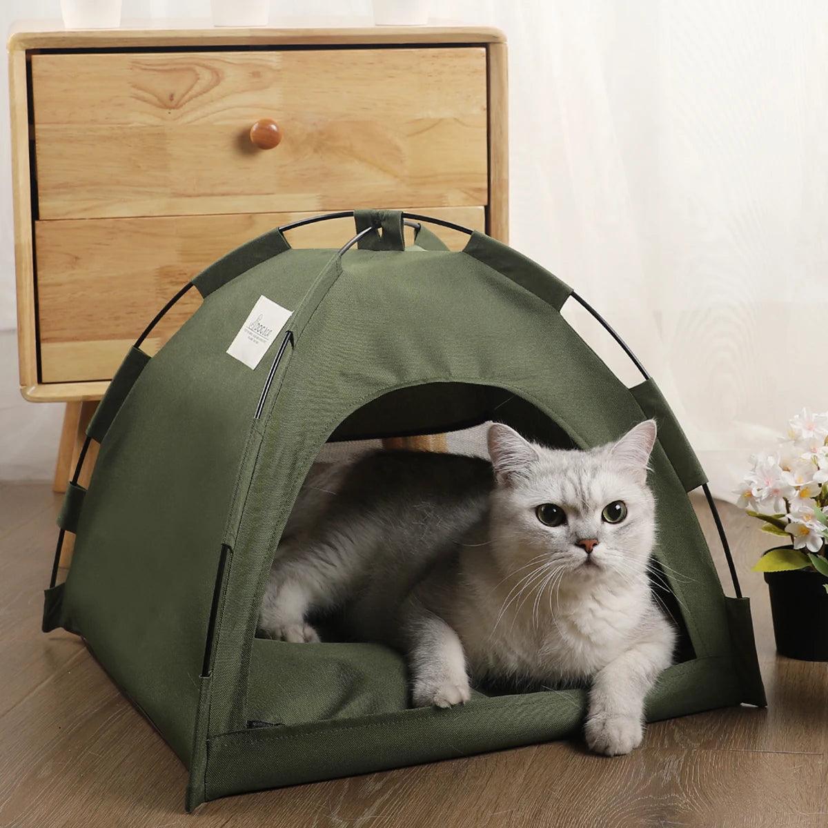 Pet Tent Bed Cats House Supplies Products Accessories Warm Cushions Furniture Sofa Basket Beds Winter Clamshell Kitten Tents Cat - Ammpoure Wellbeing