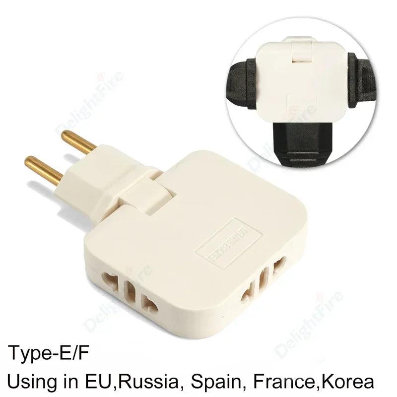 Plug Adapter 3 in 1 Travel Adapter Electrical Plug US To Euro Plug Power Converter Power Adapters Electric AC Outlet - Ammpoure Wellbeing