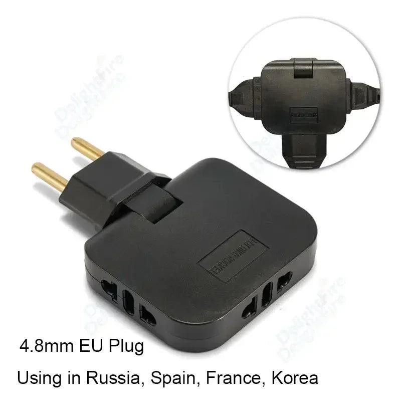 Plug Adapter 3 in 1 Travel Adapter Electrical Plug US To Euro Plug Power Converter Power Adapters Electric AC Outlet - Ammpoure Wellbeing