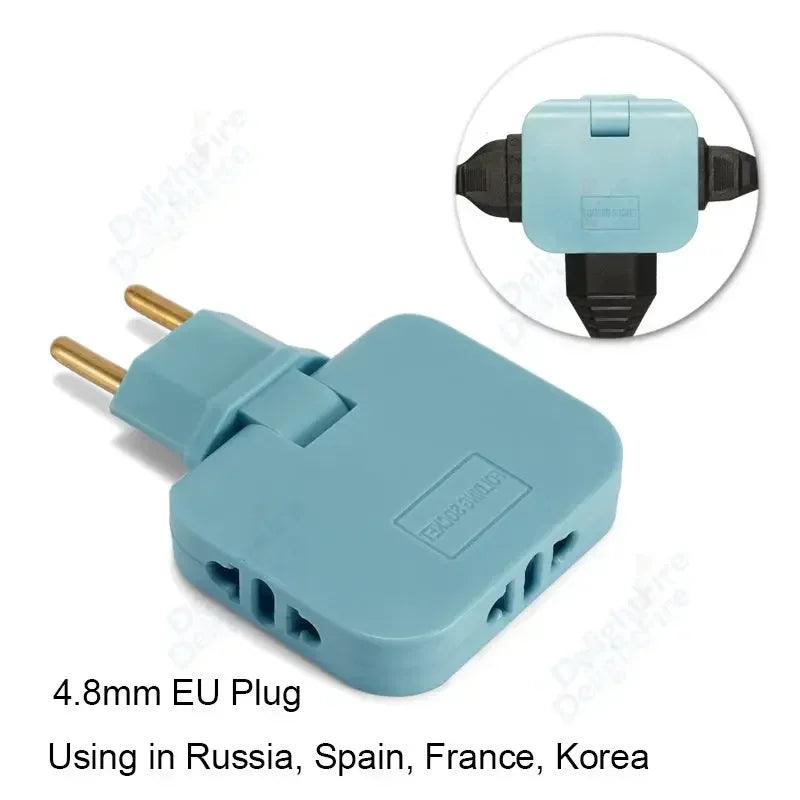 Plug Adapter 3 in 1 Travel Adapter Electrical Plug US To Euro Plug Power Converter Power Adapters Electric AC Outlet - Ammpoure Wellbeing