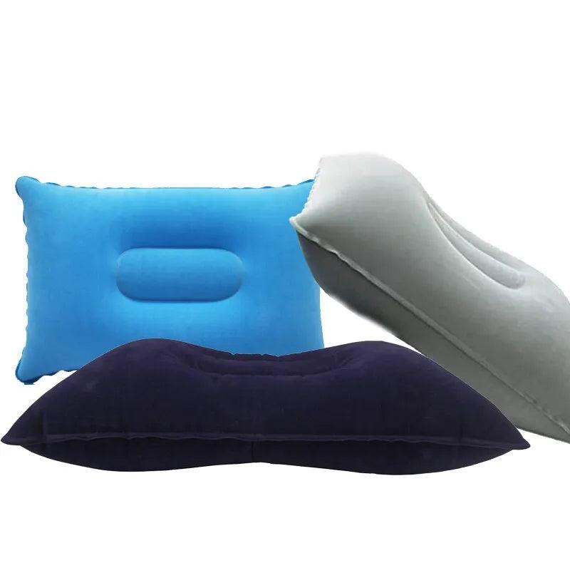 Portable Fold Inflatable Air Pillow Outdoor Travel Sleeping Camping PVC Neck Stretcher Backrest Plane Comfortable Pillow - Ammpoure Wellbeing