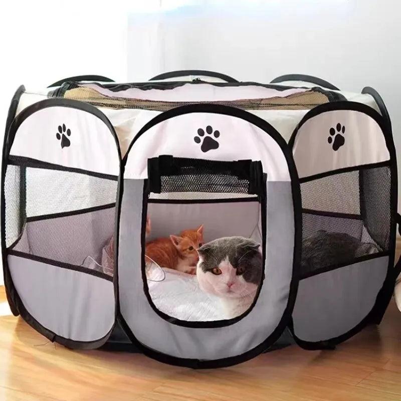 Portable Foldable Pet Tent Kennel Octagonal Fence Puppy Shelter Easy To Use Outdoor Easy Operation Large Dog Cages Cat Fences - Ammpoure Wellbeing