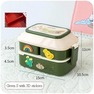 Portable Lunch Box For Girls School Kids Plastic Picnic Bento Box Microwave Food Box With Compartments Storage Containers - Ammpoure Wellbeing