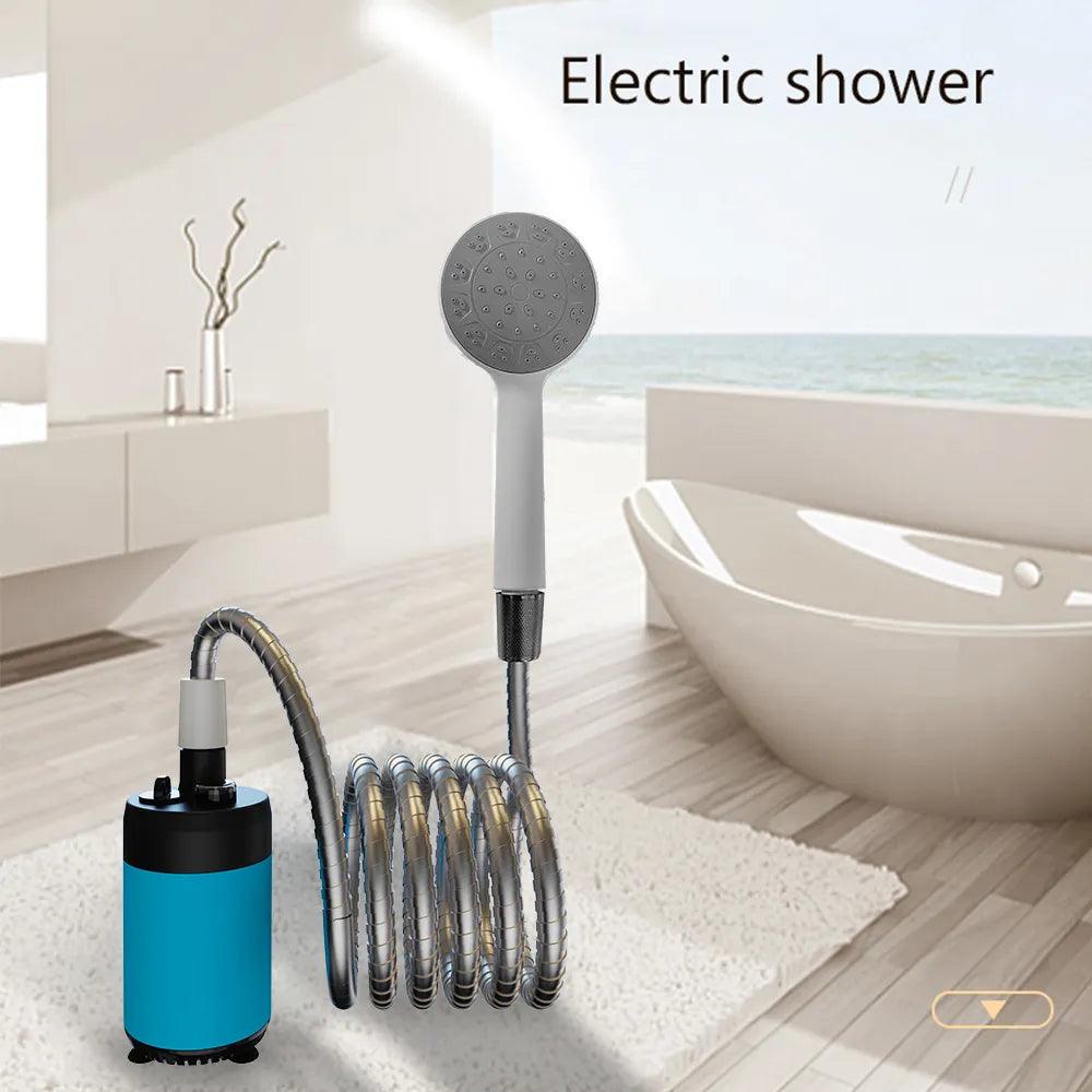 Portable Shower Outdoor Camping Shower Handheld Electric Shower Battery Powered Compact Handheld Rechargeable Camping Showerhead - Ammpoure Wellbeing