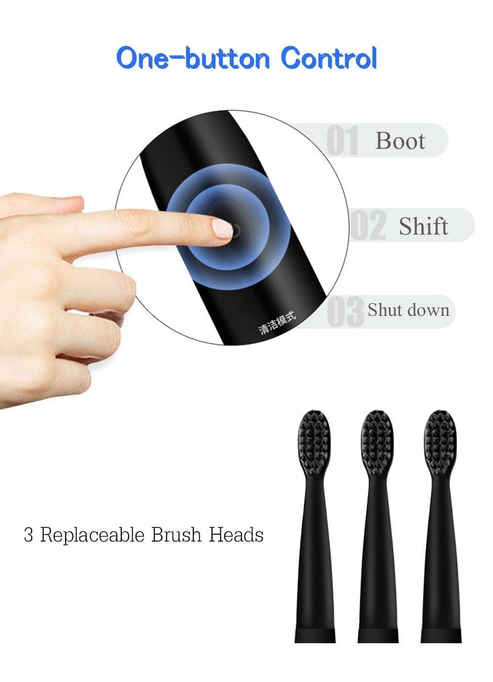 Powerful Ultrasonic Sonic Electric Toothbrush USB Charge Rechargeable Tooth Brush Washable Electronic Whitening Teeth Brush J110 - Ammpoure Wellbeing