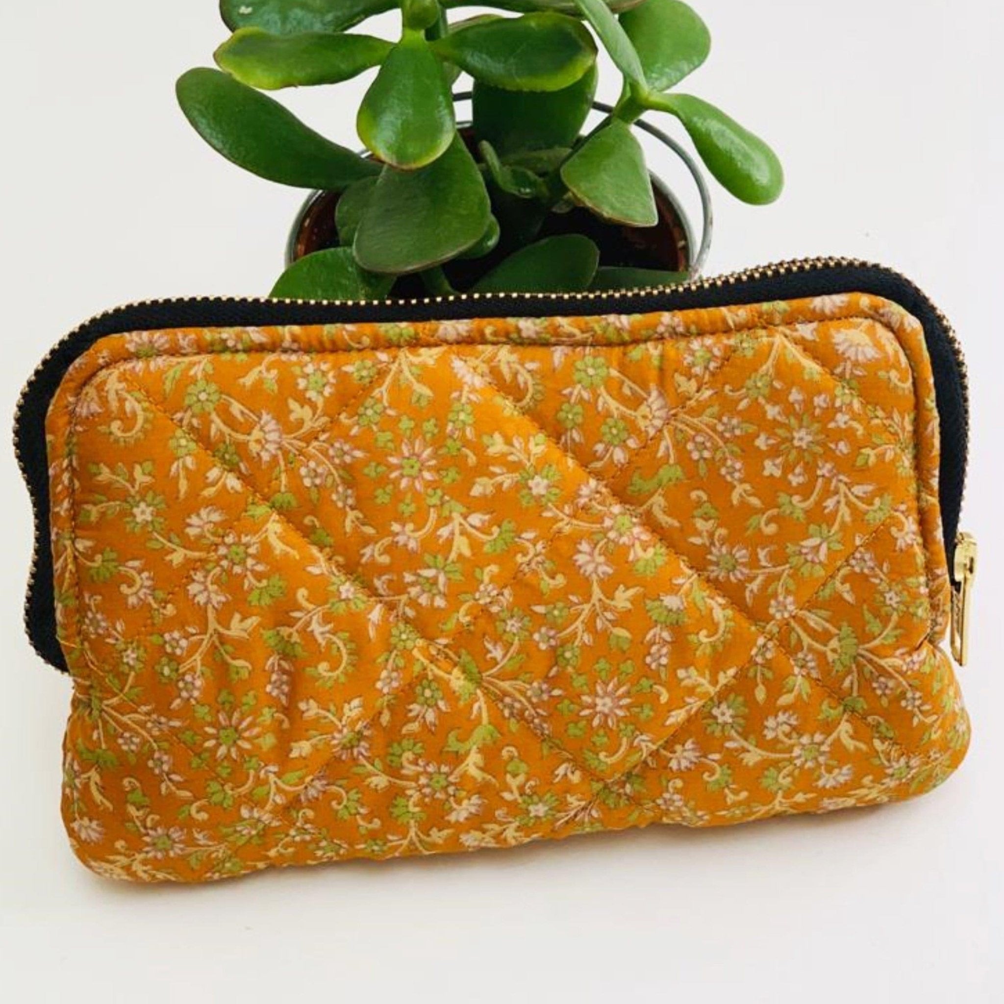 Premium Recycled Silk Make - up Bag (One - Off Print) - Ammpoure Wellbeing