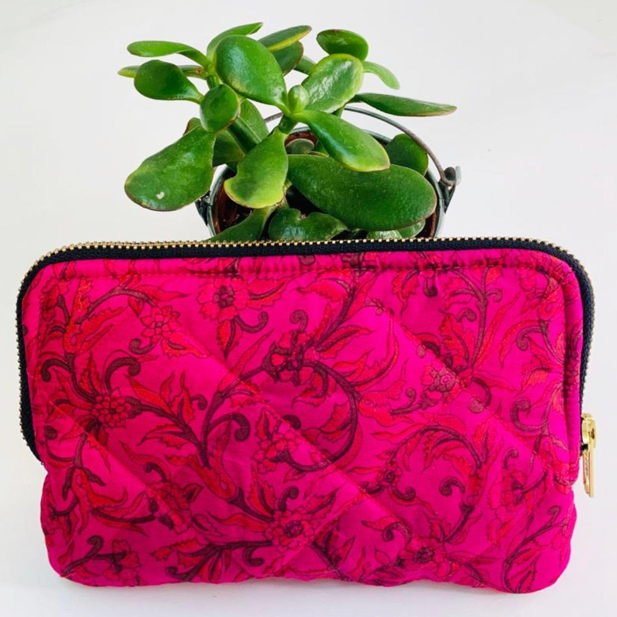 Premium Recycled Silk Make - up Bag (One - Off Print) - Ammpoure Wellbeing