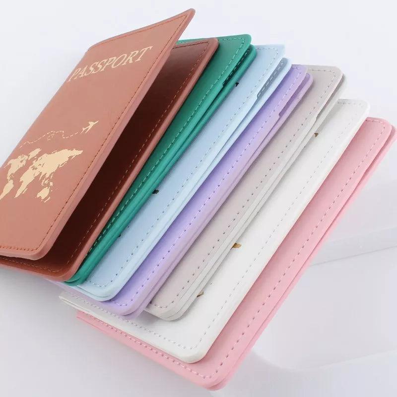 PU Leather Travel Passport Cover Fashion 2024 Women Passport Holder Case for Men Travel Document Credit Card Case - Ammpoure Wellbeing