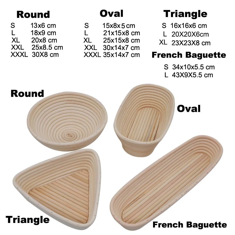 Rattan Bread Proofing Basket Natural Oval Rattan Wicker Dough Fermentation Sourdough Banneton Bread Basket - Ammpoure Wellbeing