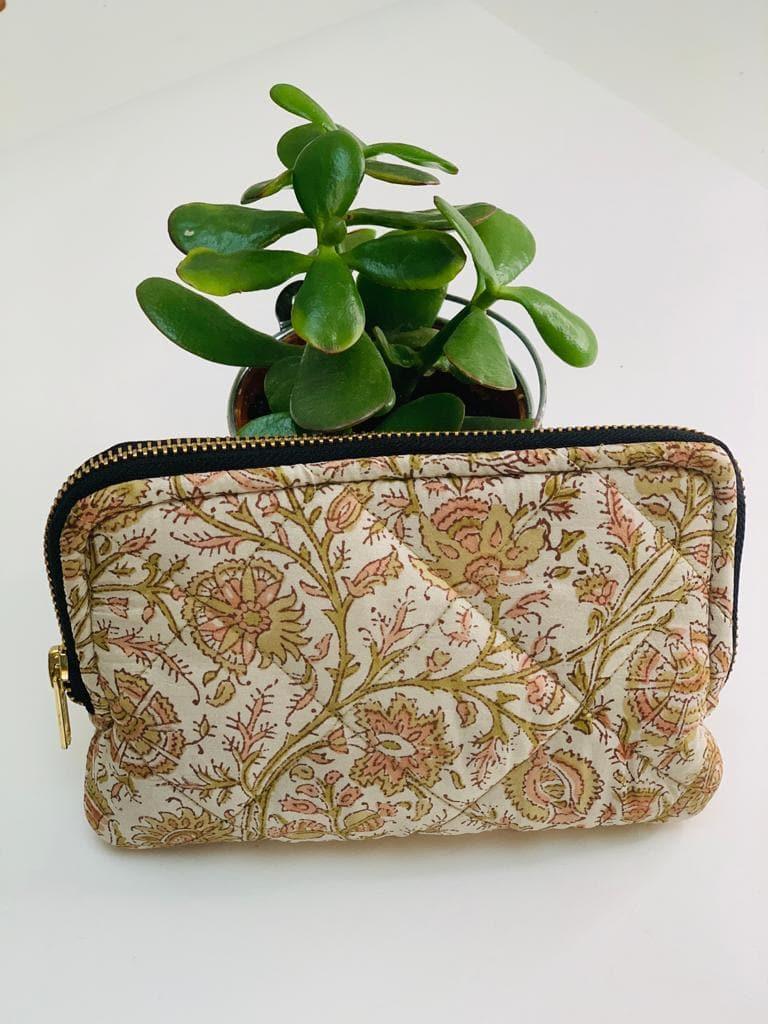 Recycled Silk Quilted Makeup bag (One - Off Print) All - Ammpoure Wellbeing
