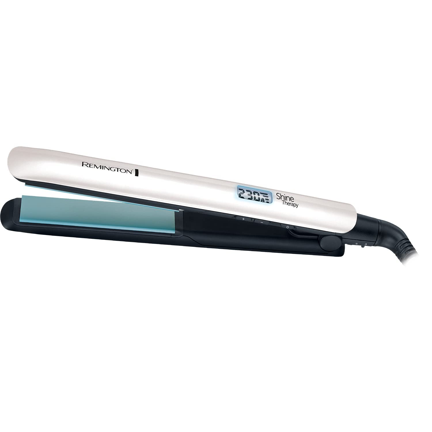 Remington Shine Therapy Hair Straightener with Advanced Ceramic coating infused with Moroccan Argan Oil for sleek & smooth glide, Floating plates, Digital display, 9 settings 150°C–230°C, S8500 - Ammpoure Wellbeing