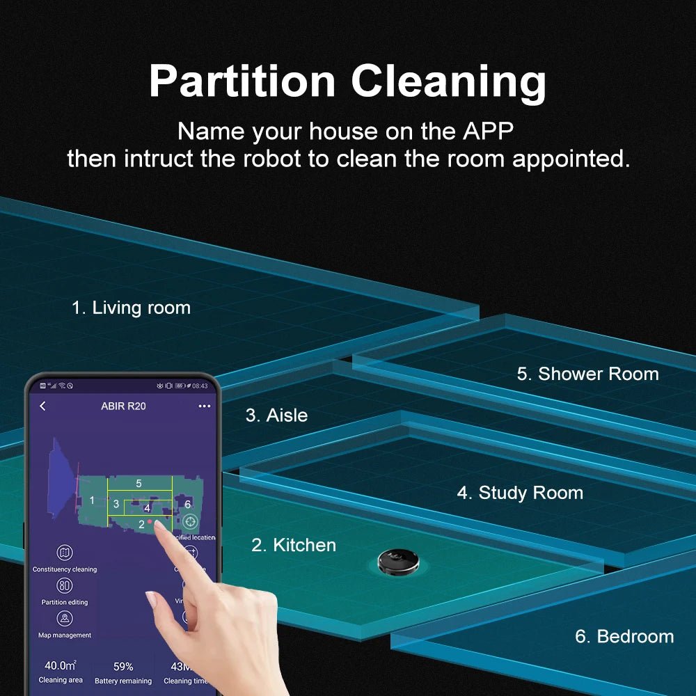 Robot Vacuum Cleaner ,Laser System, Multiple Floors Maps, Zone Cleaning,Restricted Area Setting for Home Carpet Cleaning - Ammpoure Wellbeing