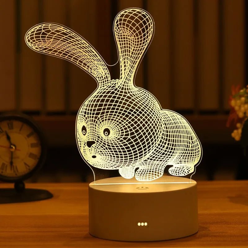 Romantic Love 3D Acrylic Led Lamp for Home Children's Night Light Table Lamp Birthday Party Decor Valentine's Day Bedside Lamp - Ammpoure Wellbeing