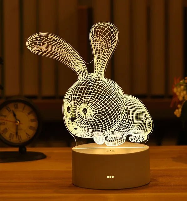 Romantic Love 3D Acrylic Led Lamp for Home Children's Night Light Table Lamp Birthday Party Decor Valentine's Day Bedside Lamp - Ammpoure Wellbeing