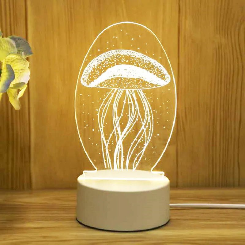 Romantic Love 3D Acrylic Led Lamp for Home Children's Night Light Table Lamp Birthday Party Decor Valentine's Day Bedside Lamp - Ammpoure Wellbeing