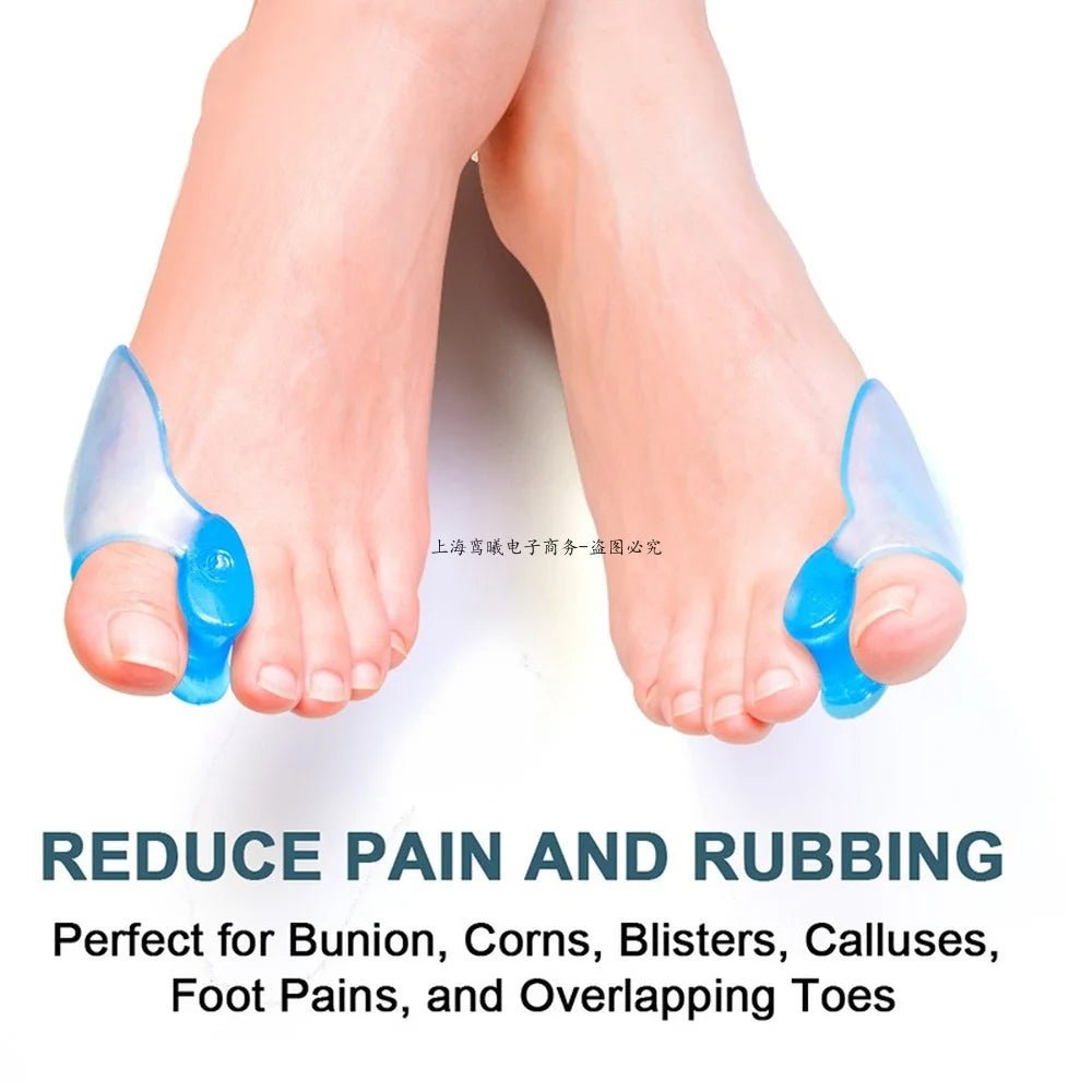 Silicone Gel 2pcs Thumb Corrector Bunion Little Toe Protector Separator Hallux Valgus Finger Straightener Foot Care Relief Pads - Ammpoure Wellbeing