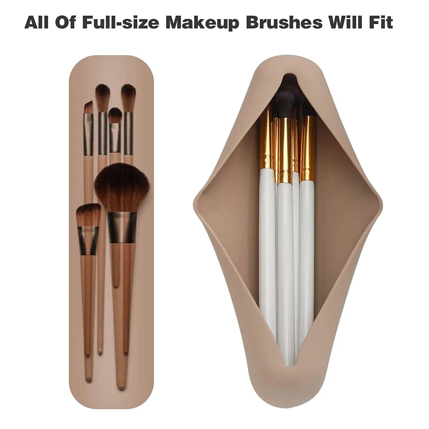 Silicone Makeup Brush Travel Case Waterproof Makeup Brush Travel Holder For All Brushes Sac De Rangement Fast Drop Shipping - Ammpoure Wellbeing