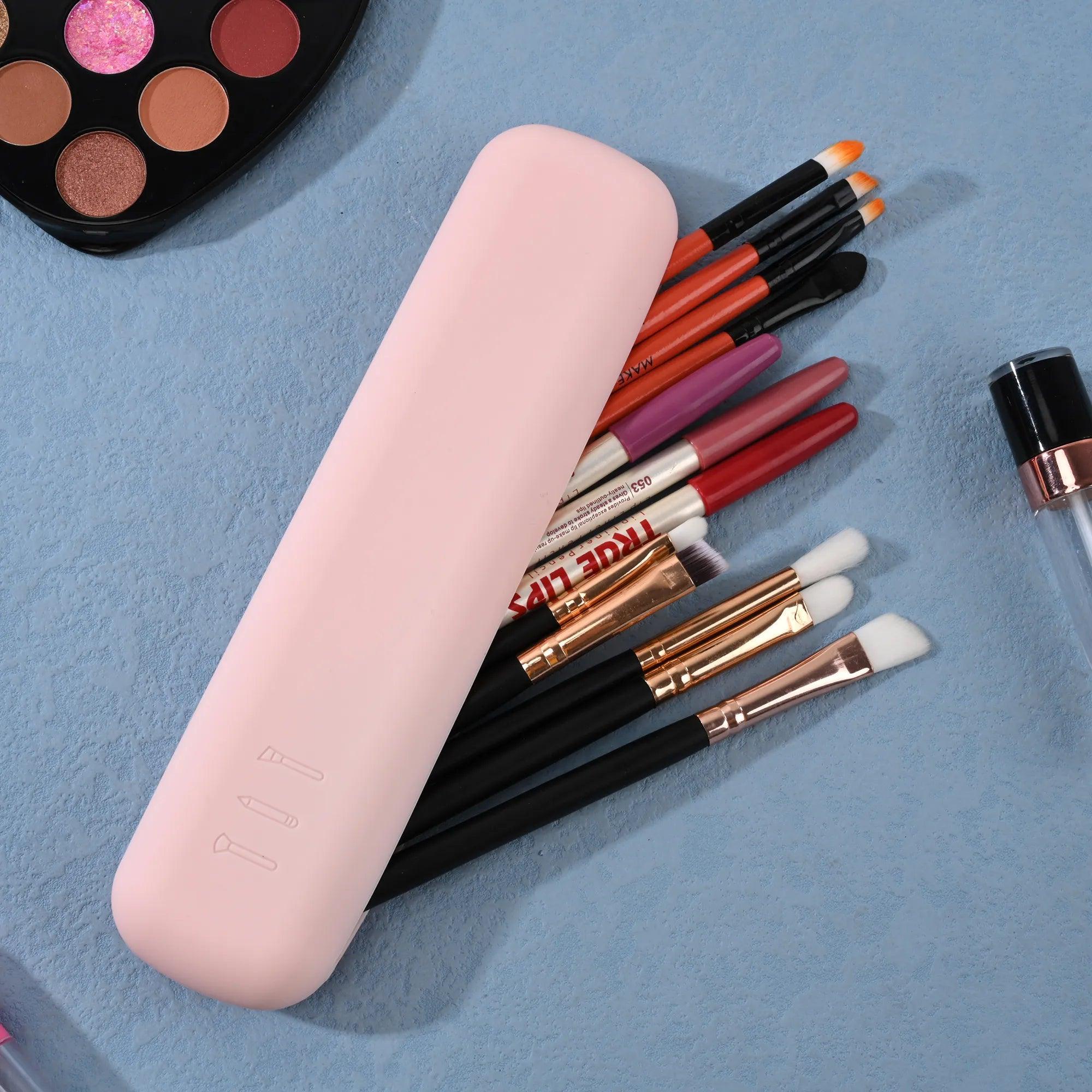 Silicone Makeup Brush Travel Case Waterproof Makeup Brush Travel Holder For All Brushes Sac De Rangement Fast Drop Shipping - Ammpoure Wellbeing