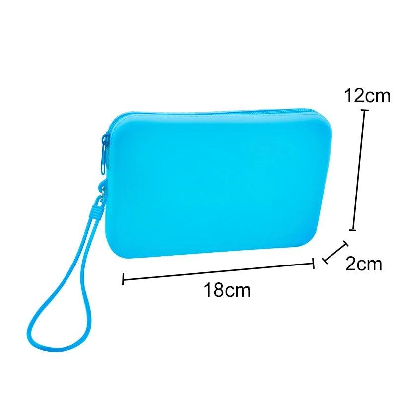 Small Square Silicone Cosmetic Storage Bag Large Capacity Travel Makeup Brush Holder Portable Cosmetic Waterproof Organizer - Ammpoure Wellbeing