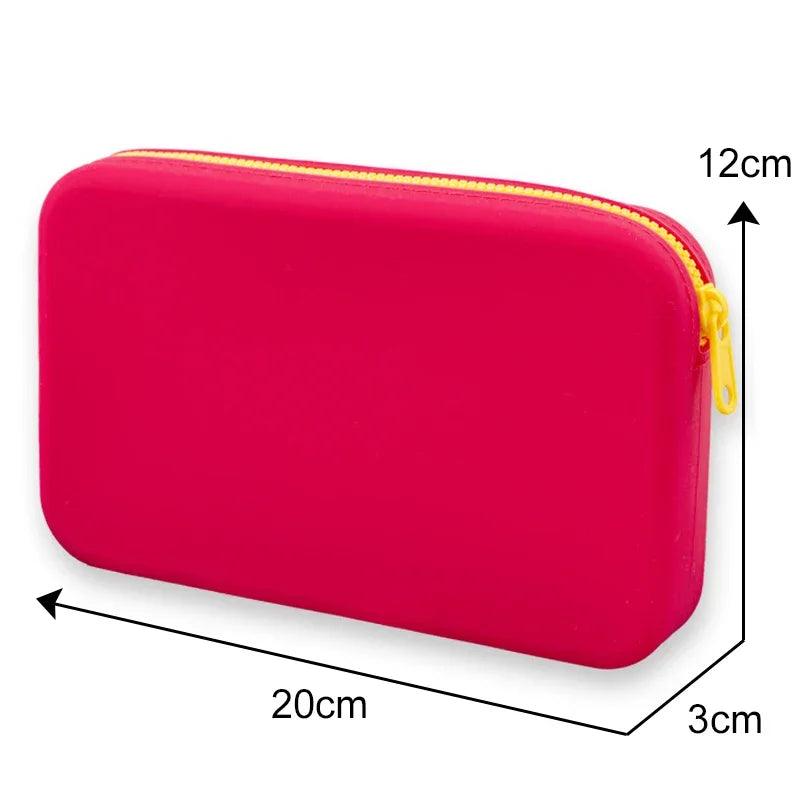 Small Square Silicone Cosmetic Storage Bag Large Capacity Travel Makeup Brush Holder Portable Cosmetic Waterproof Organizer - Ammpoure Wellbeing