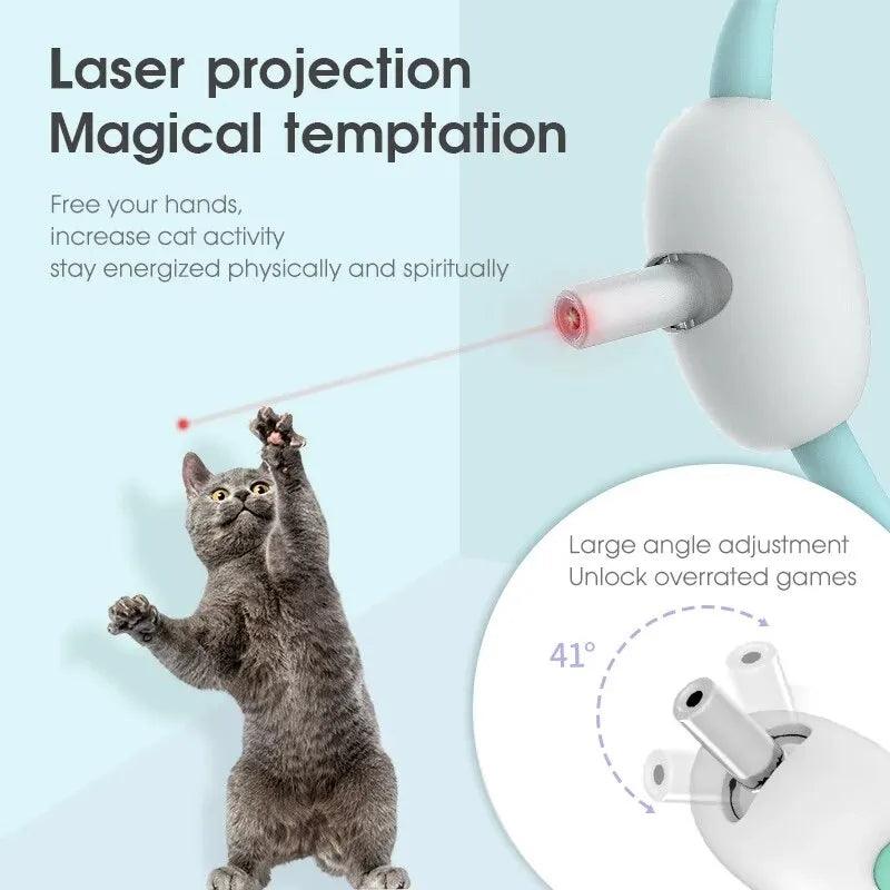 Smart Laser Tease Cat Collar Electric USB Charging Kitten Wearable Automatically Toys Interactive Training Pet Exercise Toys - Ammpoure Wellbeing 🇬🇧