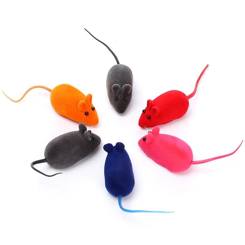 Squeaker Mouse Cat Toy Interative Flocking Voice Realistic Mouse For Playing Funny Toys for Kitten Cat Game Pet Supplies - Ammpoure Wellbeing