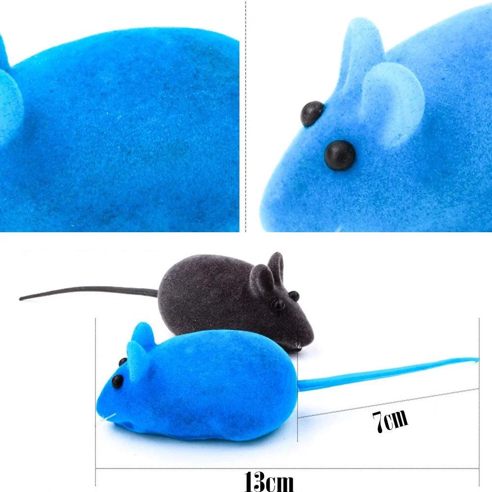 Squeaker Mouse Cat Toy Interative Flocking Voice Realistic Mouse For Playing Funny Toys for Kitten Cat Game Pet Supplies - Ammpoure Wellbeing