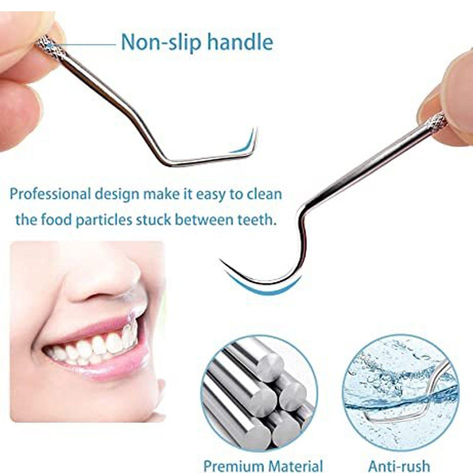 Stainless Steel Toothpick Set Tooth Flossing Reusable Toothpicks Portable Toothpick Floss Teeth Cleaner Oral Cleaning - Ammpoure Wellbeing