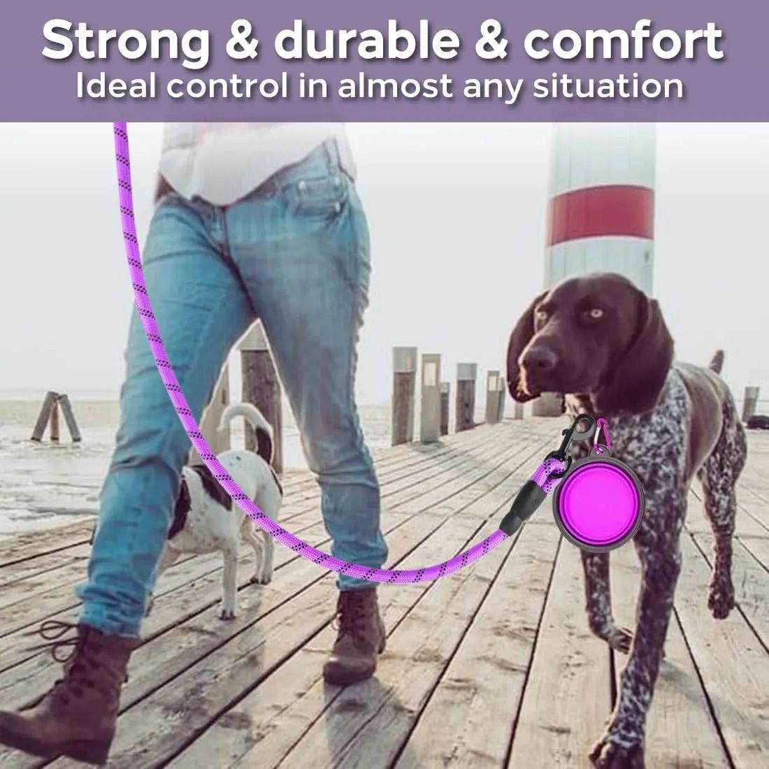 Strong Dog Leash Pet Leashes Reflective Leash For Big Small Medium Dog Leash Drag Pull Tow Golden Retriever - Ammpoure Wellbeing