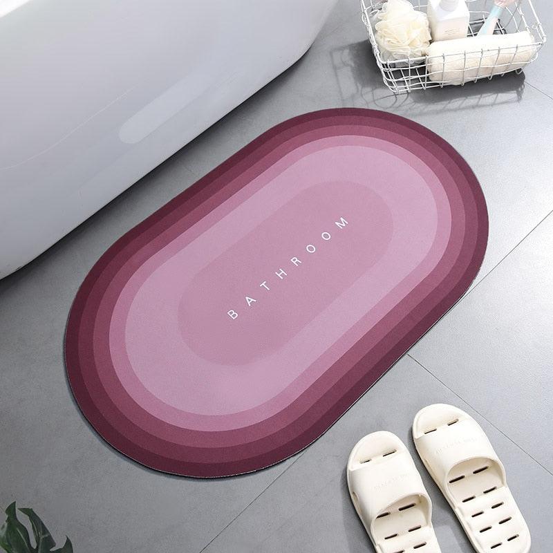 Super Absorbent Shower Bath Mat Bathroom Anti - Slip Carpet Rug Simple Kitchen Entrance Soft Door Bathtub Side Bath Mat Home Decor - Ammpoure Wellbeing