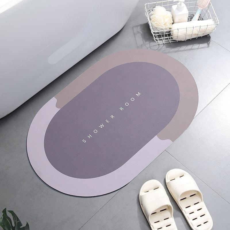 Super Absorbent Shower Bath Mat Bathroom Anti - Slip Carpet Rug Simple Kitchen Entrance Soft Door Bathtub Side Bath Mat Home Decor - Ammpoure Wellbeing