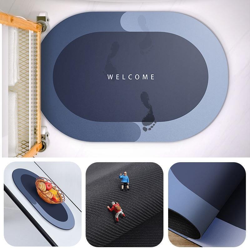 Super Absorbent Shower Bath Mat Bathroom Anti - Slip Carpet Rug Simple Kitchen Entrance Soft Door Bathtub Side Bath Mat Home Decor - Ammpoure Wellbeing