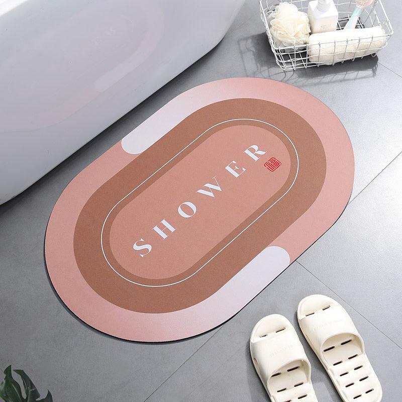 Super Absorbent Shower Bath Mat Bathroom Anti - Slip Carpet Rug Simple Kitchen Entrance Soft Door Bathtub Side Bath Mat Home Decor - Ammpoure Wellbeing