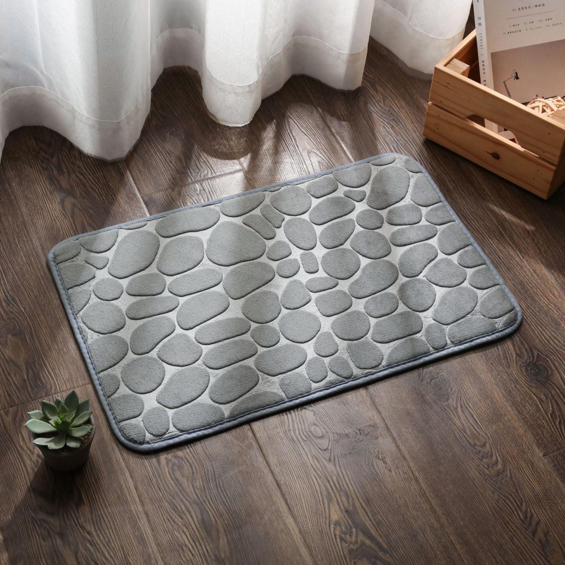 Super Absorbent Shower Bath Mat Bathroom Anti - Slip Carpet Rug Simple Kitchen Entrance Soft Door Bathtub Side Bath Mat Home Decor - Ammpoure Wellbeing