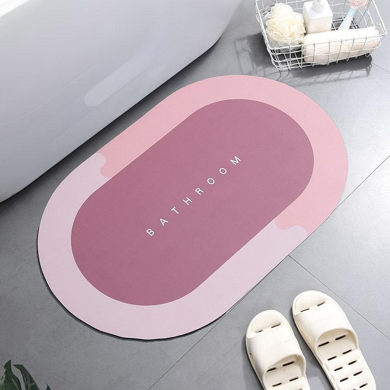 Super Absorbent Shower Bath Mat Bathroom Anti - Slip Carpet Rug Simple Kitchen Entrance Soft Door Bathtub Side Bath Mat Home Decor - Ammpoure Wellbeing